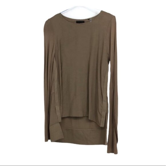 Rudsak  tan high low long sleeve lightweight synthetic suede tunic SP - Picture 1 of 14